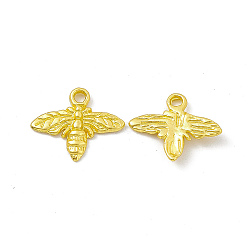 Rack Plating Alloy Charms, Cadmium Free & Lead Free & Nickle Free, Bee Charms, Matte Gold Color, 13.4x15.8x2mm, Hole: 1.5mm(FIND-G045-53MG)