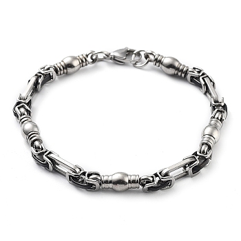 304 Stainless Steel Link Chain Bracelet, Stainless Steel Color, 8-7/8 inch(22.6cm)