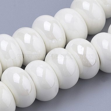 Creamy White Rondelle Porcelain Beads