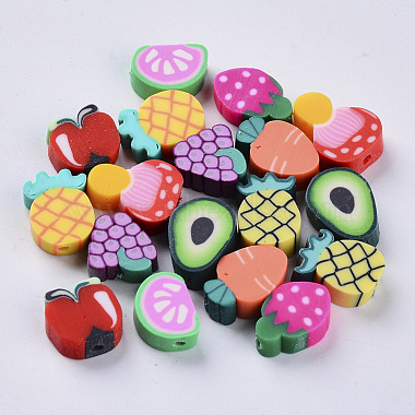 9mm Mixed Color Fruit Polymer Clay Beads