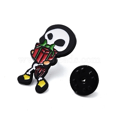 Halloween Theme Black Alloy Brooches(JEWB-U002-05D)-3