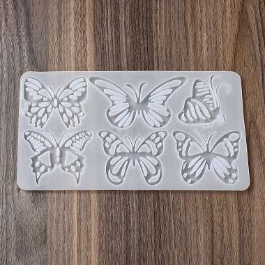 Rectangle with Butterfly Pattern DIY Pendant Silicone Molds(DIY-G114-04)-3