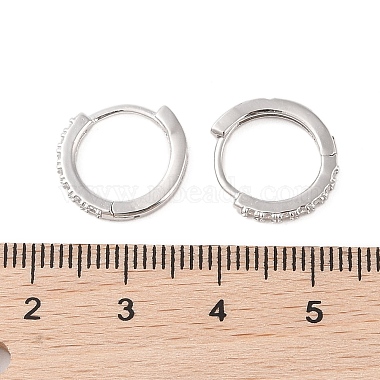 925 boucles d'oreilles créoles en argent sterling avec micro pavé de zircone cubique(STER-B004-17P)-3