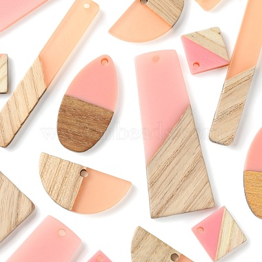 20Pcs 5 Style Resin & Wood Semi Circle Pendants(RESI-LS0001-45)-4