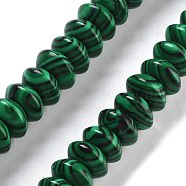 Synthetic Malachite Beads Strands, Saucer Beads, 10x5mm, Hole: 0.7mm, about 40pcs/strand, 8.19''~8.54''(20.8~21.7cm)(G-P559-A04-02)