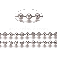 304 Stainless Steel Ball Chains, with Card Paper, Stainless Steel Color, 5mm(CHS-E021-13C-P)