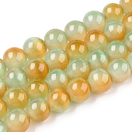 Cat Eye Beads Strands, Two Tone, Round, Goldenrod, 7.5~8mm, Hole: 1mm, about 49~51pcs/strand, 14.37~14.96 inch(36.5~38cm)(CE-N014-01E)