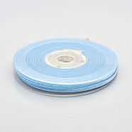 Polyester Velvet Ribbon for Gift Packing and Festival Decoration, Light Sky Blue, 1/8 inch(4mm), about 100yards/roll(91.44m/roll)(SRIB-M001-4mm-308)