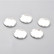 304 Stainless Steel Cabochon Settings, Plain Edge Bezel Cups, Flat Round, Silver, 16x2mm Tray:14mm(STAS-Y001-12E-S)