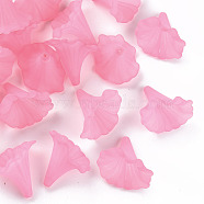 Transparent Acrylic Beads, Calla Lily, Frosted, Pearl Pink, 40.5x33x35mm, Hole: 1.8mm, about 135pcs/500g(BSF796-C10)