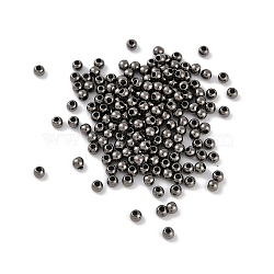 CCB Plastic Round Beads, Gunmetal, 3x2.5mm, Hole: 1.2mm(ALUM-U001-08A-01)