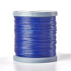 Waxed Polyester Cord, Micro Macrame Cord, Bracelets Making Cord, for Leather Projects, Handcraft, Bookbinding, Flat, Royal Blue, 0.8x0.2mm, about 164.04 yards(150m)/roll(YC-E002-0.8mm-B817)