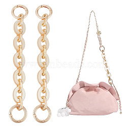 2Pcs Alloy with Acrylic Oval Link Purse Strap Extenders, Golden, 19.5cm(FIND-UN0003-17)