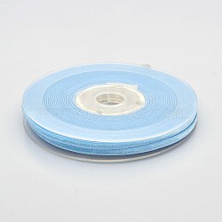 Polyester Velvet Ribbon for Gift Packing and Festival Decoration, Light Sky Blue, 1/8 inch(4mm), about 100yards/roll(91.44m/roll)(SRIB-M001-4mm-308)