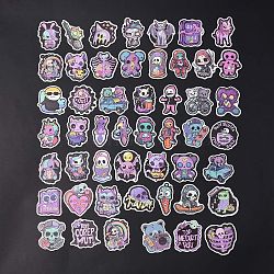 50Pcs PVC Self Adhesive Gothic Stickers Set, Waterproof Decals, for Water Bottles, Laptop, Luggage, Cup, Computer, Mobile Phone, Skateboard, Guitar, Purple, 50~70x30~58x0.1mm(STIC-C003-09)