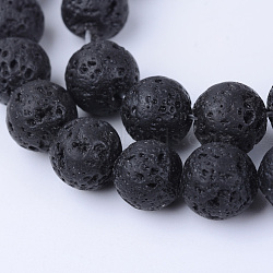 Natural Lava Rock Beads Strands, Round, 4~4.5mm, Hole: 0.8mm, about 96pcs/strand, 15.5 inch(X-G-Q462-4mm-24)