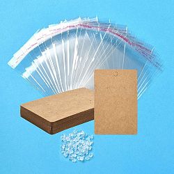 30Pcs Rectangle Paper One Pair Earring Display Cards with Hanging Hole, Jewelry Display Card for Pendants and Earrings Storage, with 30Pcs OPP Cellophane Bags and 60Pcs Plastic Ear Nuts, BurlyWood, Card: 9x6x0.06cm, Hole: 6mm and 1.6mm(DIY-YW0008-55B)