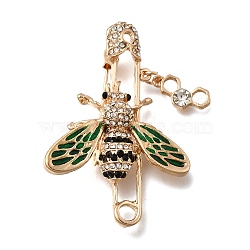 Zinc Alloy Enamel Rhinstone Brooches, Golden, Bees, 50.5x34mm(JEWB-V001-03C-01)