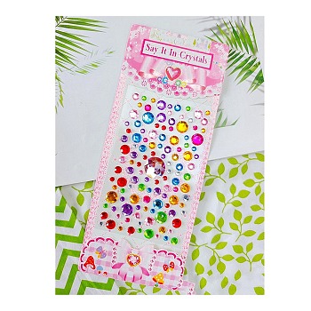 Acrylic 3D Stickers, for DIY Scrapbooking and Craft Decoration, Colorful, Diamond, 210x85mm