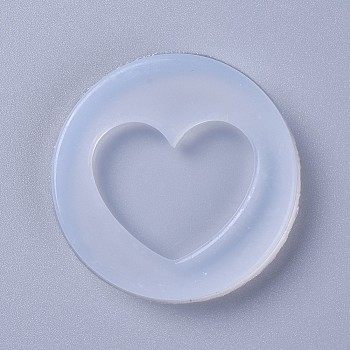 Food Grade Silicone Molds, Resin Casting Molds, For UV Resin, Epoxy Resin Jewelry Making, Heart, White, 53x8mm, Heart: 25x34mm