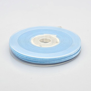 Polyester Velvet Ribbon for Gift Packing and Festival Decoration, Light Sky Blue, 1/8 inch(4mm), about 100yards/roll(91.44m/roll)