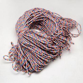 7 Inner Cores Polyester & Spandex Cord Ropes, for Rope Bracelets Making, Colorful, 4mm, about 109.36 yards(100m)/bundle, 420~500g/bundle