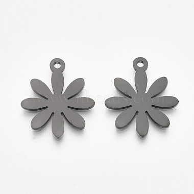 Gunmetal Flower 201 Stainless Steel Pendants