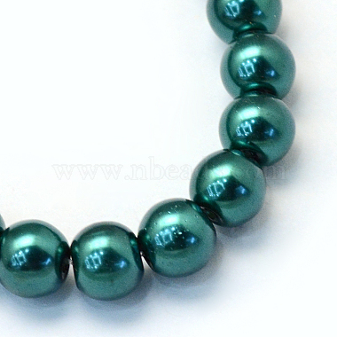Backen gemalt pearlized Glasperlen runden Perle Stränge(X-HY-Q330-8mm-79)-2