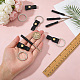4Pcs Rectangle Cowhide & Iron Keychains(FIND-FG0005-58B)-3