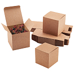 Square Folding Kraft Paper Jewelry Boxes, Necklace Pendant Boxes, for Jewelry, Gift Boxes, BurlyWood, 9x9x9cm(CON-WH0089-47A)