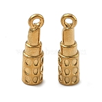 304 Stainless Steel Pendants, Lipstick Charm, Ion Plating(IP), Long-Lasting Plated, Real 18K Gold Plated, 18x5mm, Hole: 1.6mm(STAS-P446-04G)