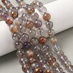 Natural Purple Phantom Quartz Purple Lodolite Quartz Beads Strands, Round, 10.5mm, Hole: 0.8mm, about 37pcs/strand, 15.16 inch(38.5cm)(G-L644-D01-10mm)
