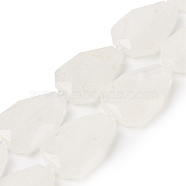 Natural Quartz Crystal Beads Strands, Faceted Teardrop, 36~40x24~26x9.5~10.5mm, Hole: 2mm, about 9pcs/strand, 14.96''(38cm)(G-P548-B02-01)