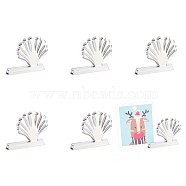 Shell Shaped Alloy Memo Clip,  Message Note Photo Stand Holder, for Wedding Decoration, Platinum, 29x37x9mm(AJEW-WH0237-61)