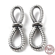 925 Thailand Sterling Silver Connector Charms, Tibetan Style Infinity Links, Antique Silver, 23.5x8x5mm, Hole: 7.5x4.5mm and 7x3.5mm(STER-D003-34AS)