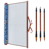Elite Chinese Calligraphy Brushes Pen, with Chinese Calligraphy Brush Water Writing Magic Cloth, Reusable Chinese Calligraphy Practice Scrolls, Mixed Color, Cloth: about 77x38.8x37.5cm, 1pc, Brush Pen: 25.5~29cm, 3pcs(AJEW-PH0004-40)