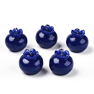 Opaque Resin Fruit Pendants, Blueberry Charms with Platinum Plated Iron Loops, Dark Blue, 21.5~22.5x21~22mm, Hole: 2mm(RESI-T044-01-1)