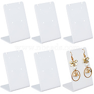 12Pcs Acrylic Earring Display Stands, L-shaped Jewelry Organizer Holder for Earring Storage, White, 3.6x4.95x7cm, Hole: 1.4mm(EDIS-CP0001-02)