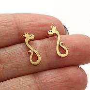 Stainless Steel Studs Earring, Jewelry for Women, Golden, 15x4mm(PW23042503427)