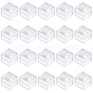 20Pcs Transparent Plastic Ring Viewer Magnifier Boxes, Magnifier Cubes for Coins, Jewelry, Stones, Specimens, Clear, 26x26x23mm, Inner Size: 21.5x21.5mm(CON-CA0001-024)