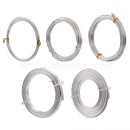 Craftdady 5 Rolls 5 Style Aluminum Craft Wire, for Beading Jewelry Craft Making, Silver, 1roll/style(AW-CD0001-02)