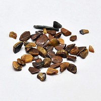 Natural Tiger Eye Chip Beads, No Hole/Undrilled, 2~8x2~4mm, about 340pcs/20g