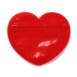 Heart Plastic Yin-Yang Zip Lock Bags, Resealable Packaging Bags, Self Seal Bag, Red, 8.7x10x0.02cm(OPP-B005-01A)