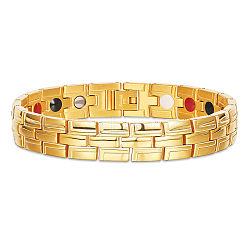 SHEGRACE Stainless Steel Watch Band Bracelets, Real 18K Gold Plated, 8-5/8 inch(22cm)(JB649A)