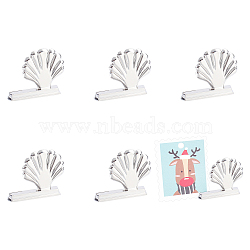 Shell Shaped Alloy Memo Clip,  Message Note Photo Stand Holder, for Wedding Decoration, Platinum, 29x37x9mm(AJEW-WH0237-61)