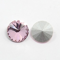 Glass Pointed Back Rhinestone, Rivoli Rhinestone, Back Plated, Faceted Cone, Pearl Pink, 14x7mm(RGLA-R003-14mm-15)