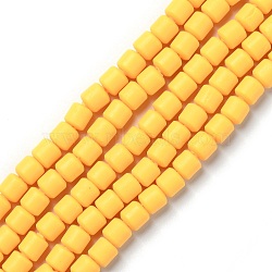 Handmade Polymer Clay Bead Strands, Column, Gold, 6.5x6mm, Hole: 1.2mm, about 61pcs/strand, 15.75 inch(40cm)(X-CLAY-ZX006-01-208)