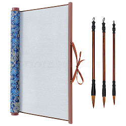 Elite Chinese Calligraphy Brushes Pen, with Chinese Calligraphy Brush Water Writing Magic Cloth, Reusable Chinese Calligraphy Practice Scrolls, Mixed Color, Cloth: about 77x38.8x37.5cm, 1pc, Brush Pen: 25.5~29cm, 3pcs(AJEW-PH0004-40)