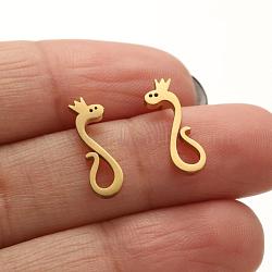 Stainless Steel Studs Earring, Jewelry for Women, Golden, 15x4mm(PW23042503427)