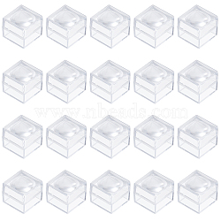20Pcs Transparent Plastic Ring Viewer Magnifier Boxes, Magnifier Cubes for Coins, Jewelry, Stones, Specimens, Clear, 26x26x23mm, Inner Size: 21.5x21.5mm(CON-CA0001-024)